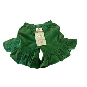 NWT Persnickety Green Ruffle Shorts 18m Velour Girls